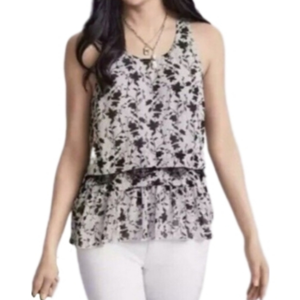 Cabi Black/white Everything Top Dotted Bouquet size Small #5907 NWT